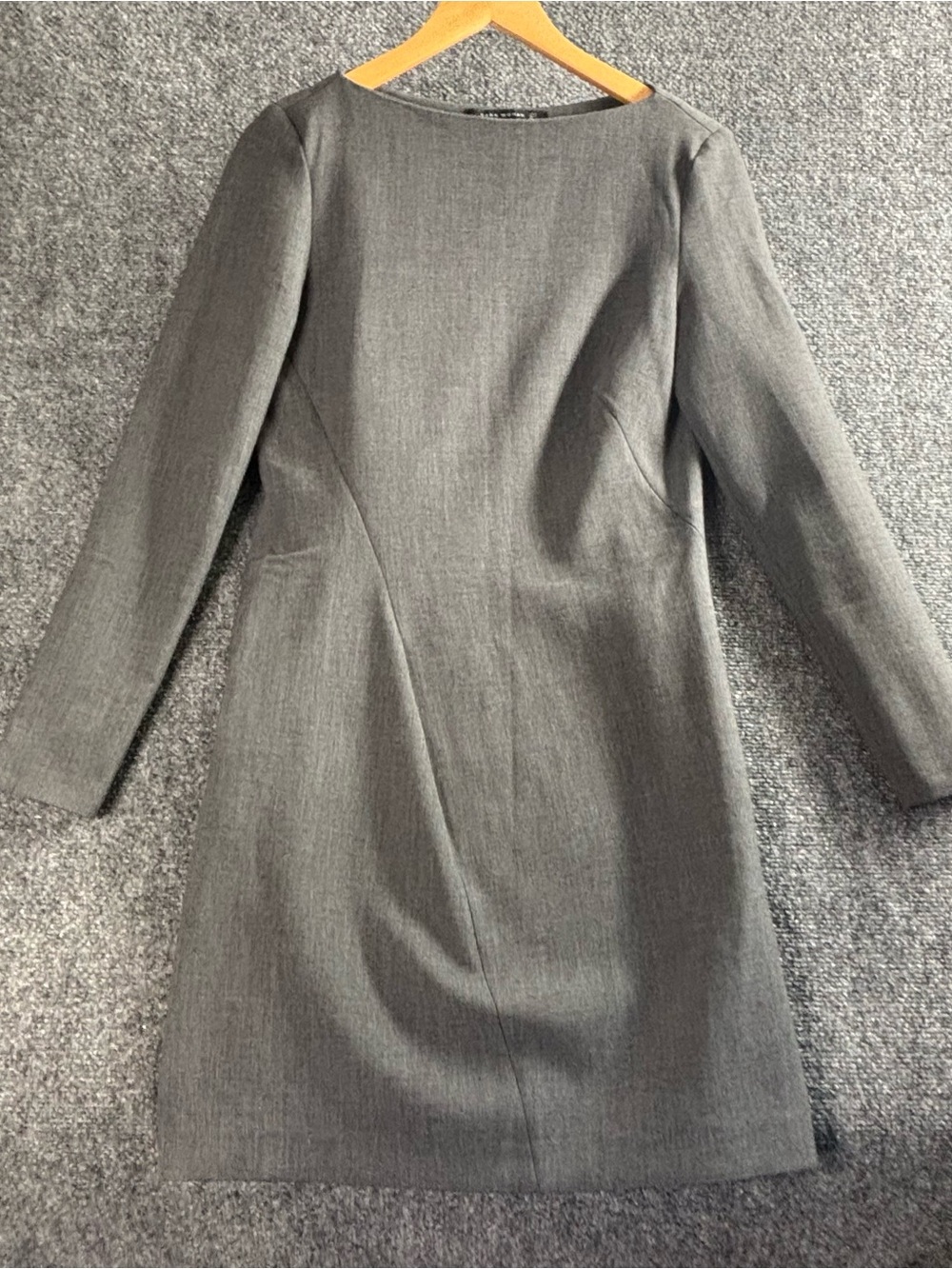 Zara Grey Long-Sleeve Sheath Dress